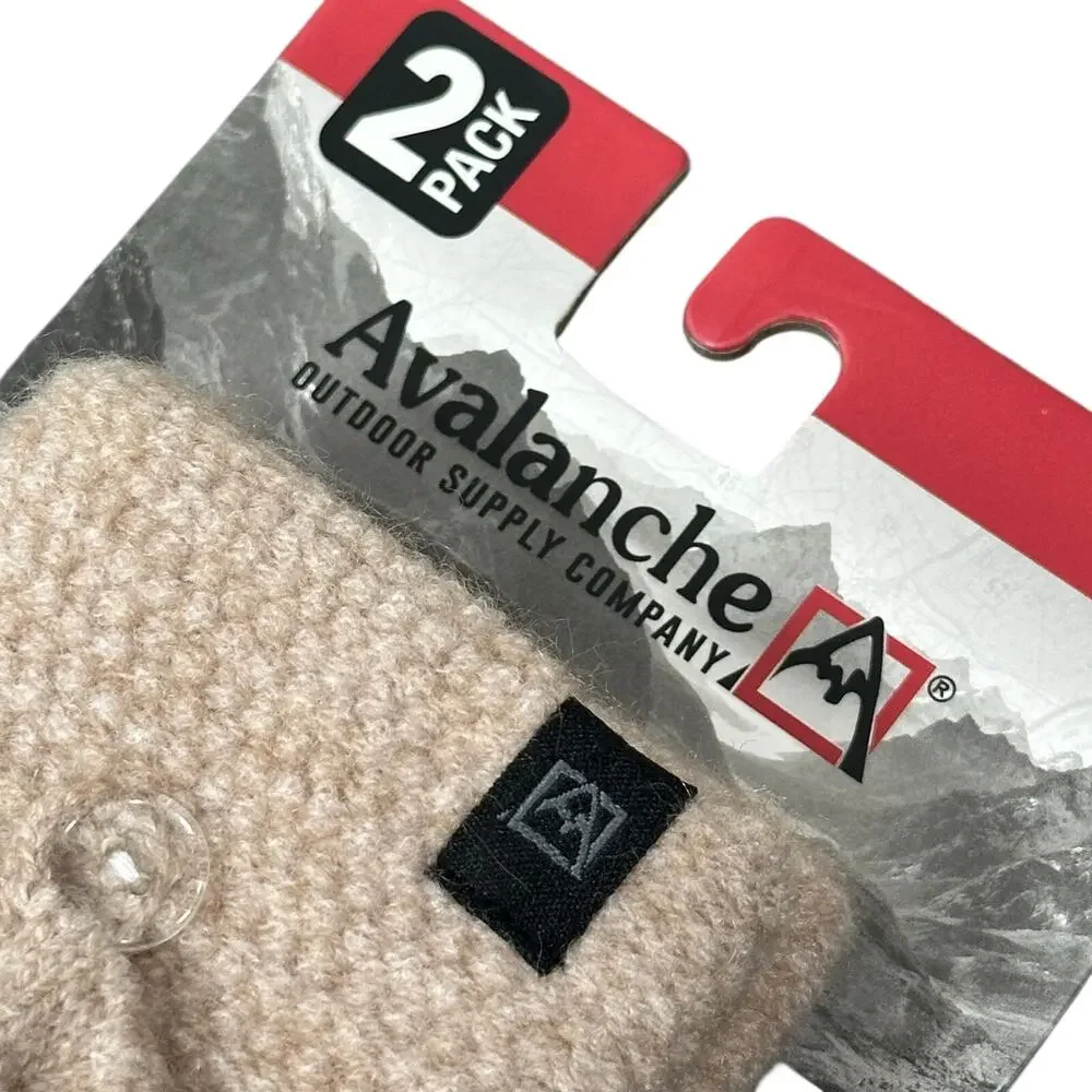Avalanche Women's 2 Pair Fingerless Gloves Convertible‎ Glomitt Flip Mittens